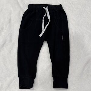 Little Bipsy Black Kids Joggers with White Drawstring
